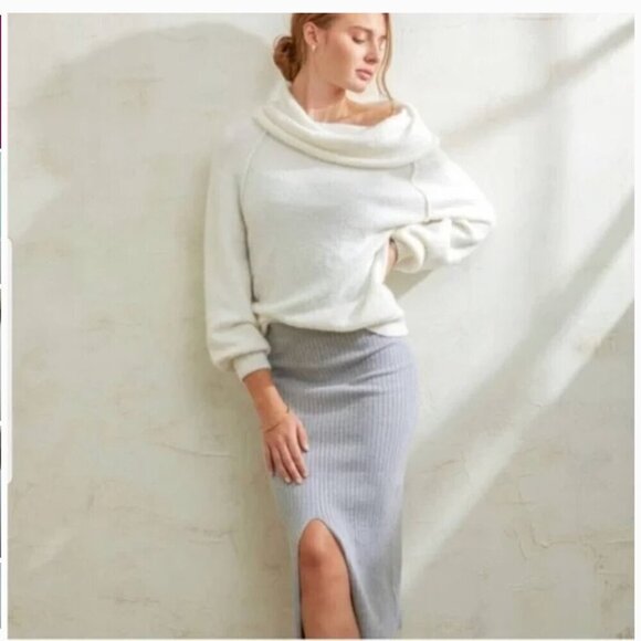 Free People Echo Beach Pullover Sweater Small Cowl Neck Pullover Casual Boho - Picture 1 of 10